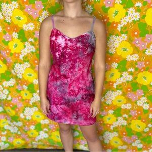 Express ice dye upcycled reworked mini dress size medium